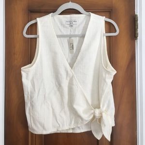 Madewell Texture and Thread Wrap-Tie Tank Top